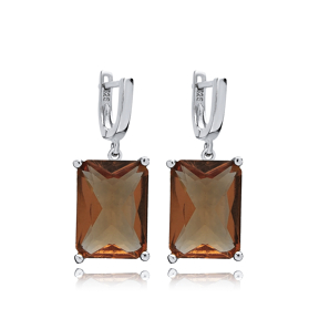 14x18 mm Baguette Zultanite 925 Dangle Earrings