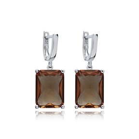 12x16 mm Baguette Zultanite 925 Dangle Earrings