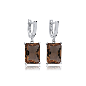 12x14 mm Baguette Zultanite 925 Dangle Earrings