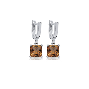 8x8 mm Square  Zultanite 925 Dangle Earrings