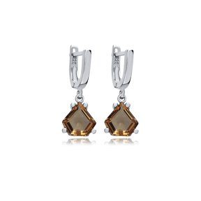 10x10 mm Pentagon Zultanite 925 Dangle Earrings