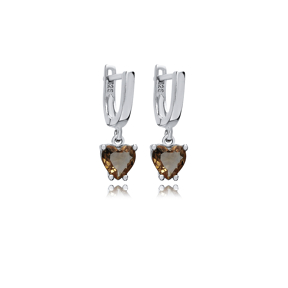 7x7 mm Heart Zultanite 925 Dangle Earrings
