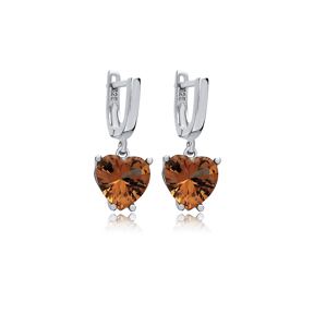 10x10 mm Heart Zultanite 925 Dangle Earrings