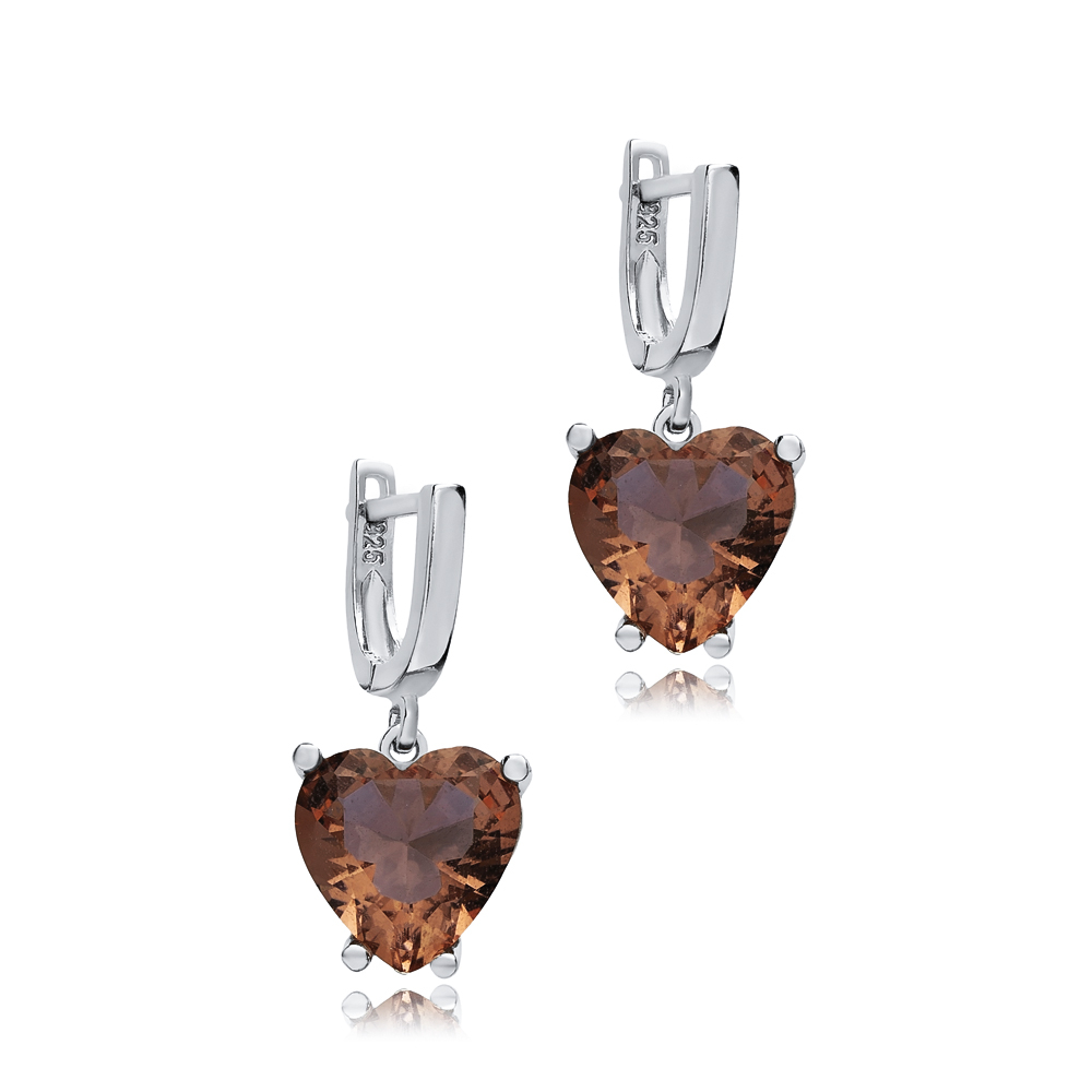 12x12 mm Heart Zultanite 925 Dangle Earrings