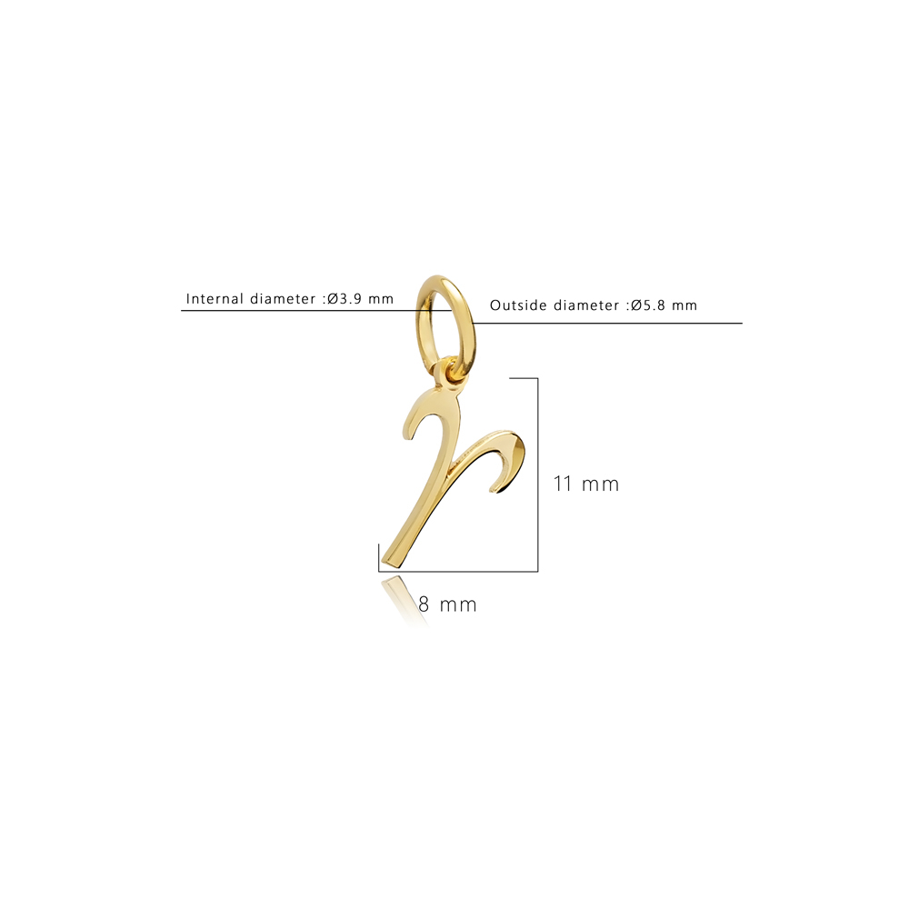 Aries Zodiac Sign Plain Horoscope Silver Charm