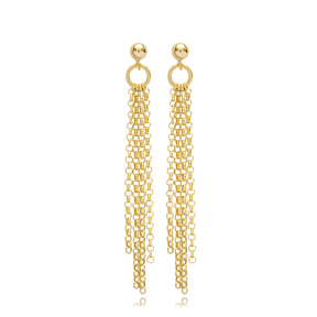 Ball Chain Design Elegant Stud Long Earrings