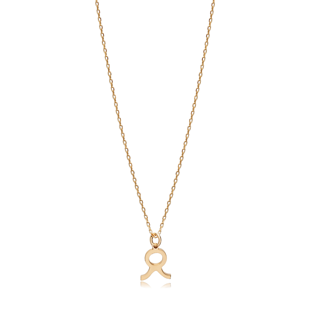 Taurus Zodiac Sign Plain Silver Charm Necklace