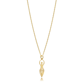 Cybele Design Plain Silver Charm Necklace