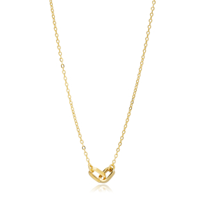Chain Design Tiny Plain Silver Charm Necklace