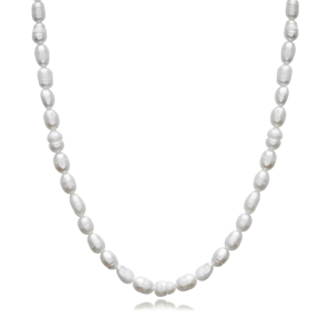 Pearl Pendant Handmade Silver Charm Necklace