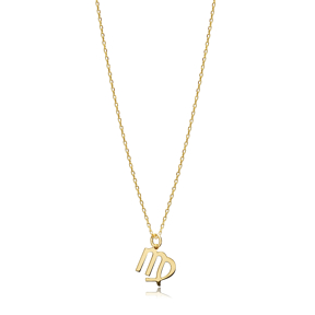 Virgo Zodiac Sign Plain Silver Charm Necklace
