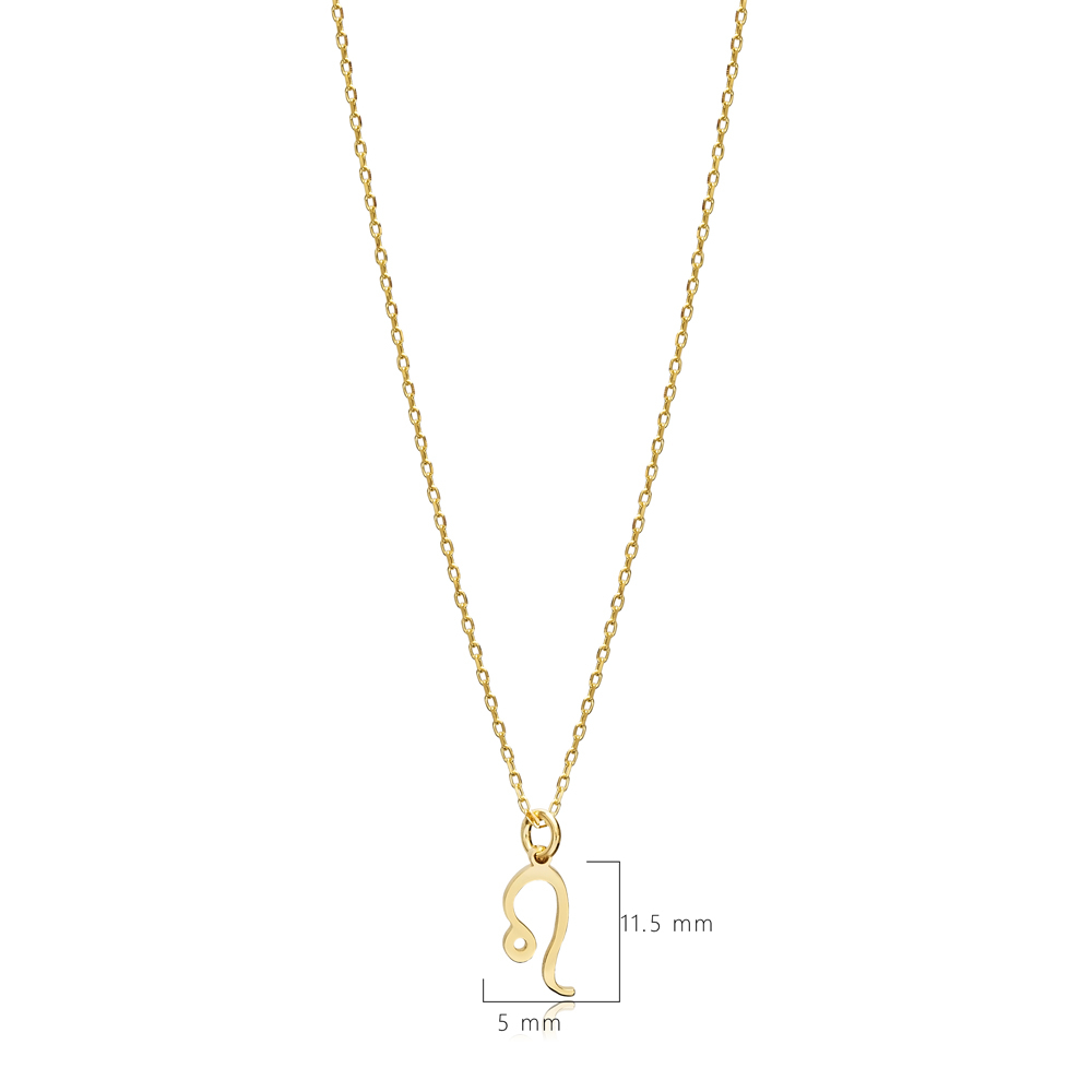 Leo Zodiac Sign Plain Silver Charm Necklace