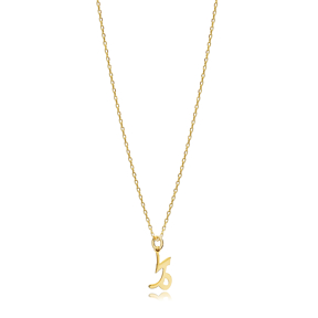 Copricorn Zodiac Sign Plain Silver Charm Necklace