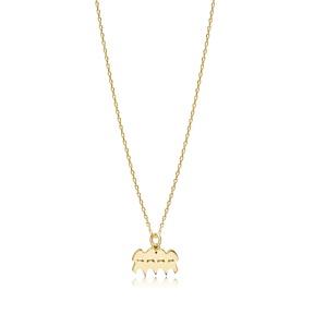 Aquarius Zodiac Sign Plain Silver Charm Necklace