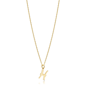 Pisces Zodiac Sign Plain Silver Charm Necklace