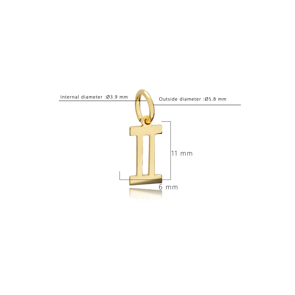 Gemini Zodiac Sign Plain Horoscope Silver Charm