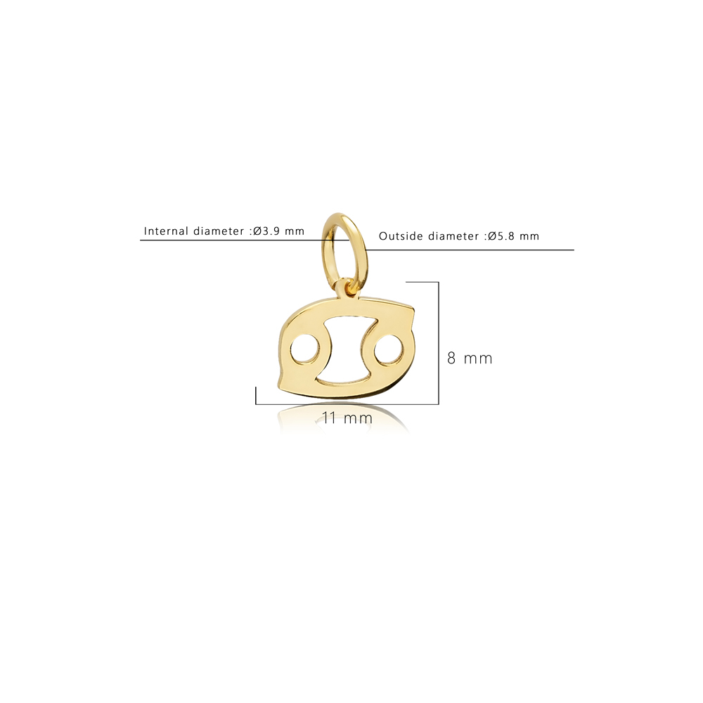 Cancer Zodiac Sign Plain Horoscope Silver Charm