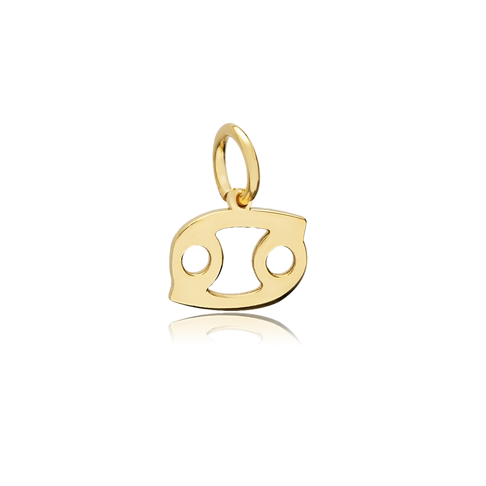 Cancer Zodiac Sign Plain Horoscope Silver Charm
