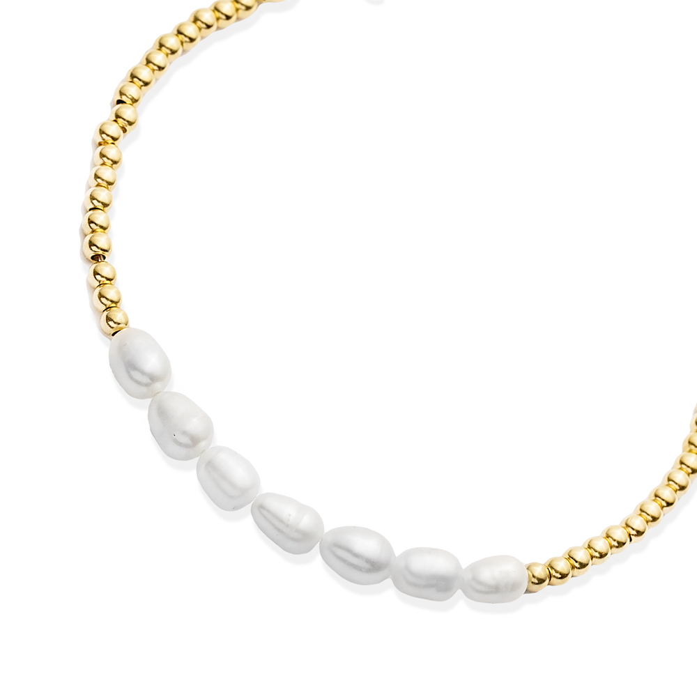 Ball Charm Freshwater Pearl Silver Charm Bracelet