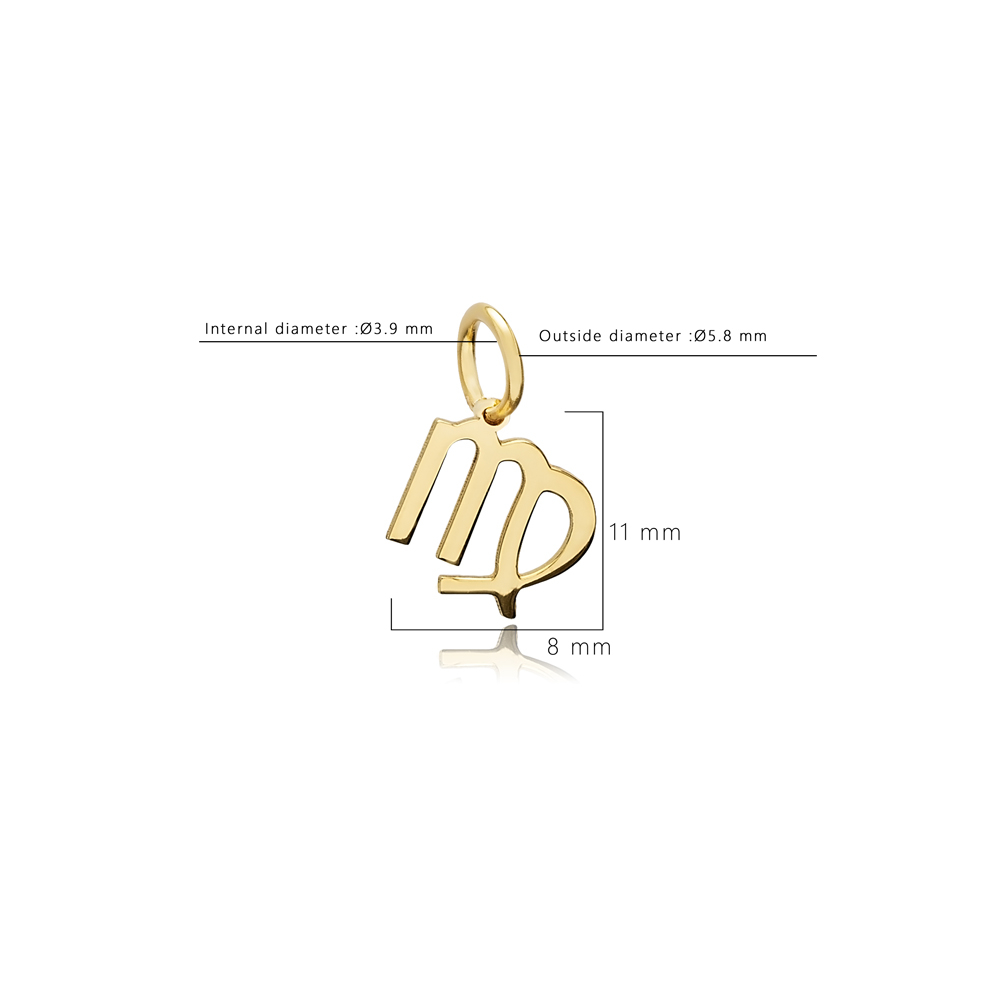 Virgo Zodiac Sign Plain Horoscope Silver Charm