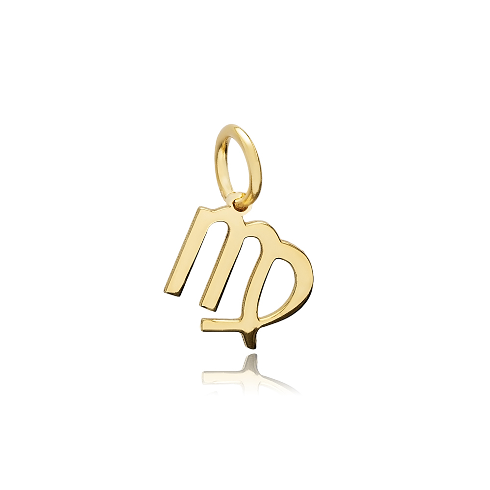 Virgo Zodiac Sign Plain Horoscope Silver Charm