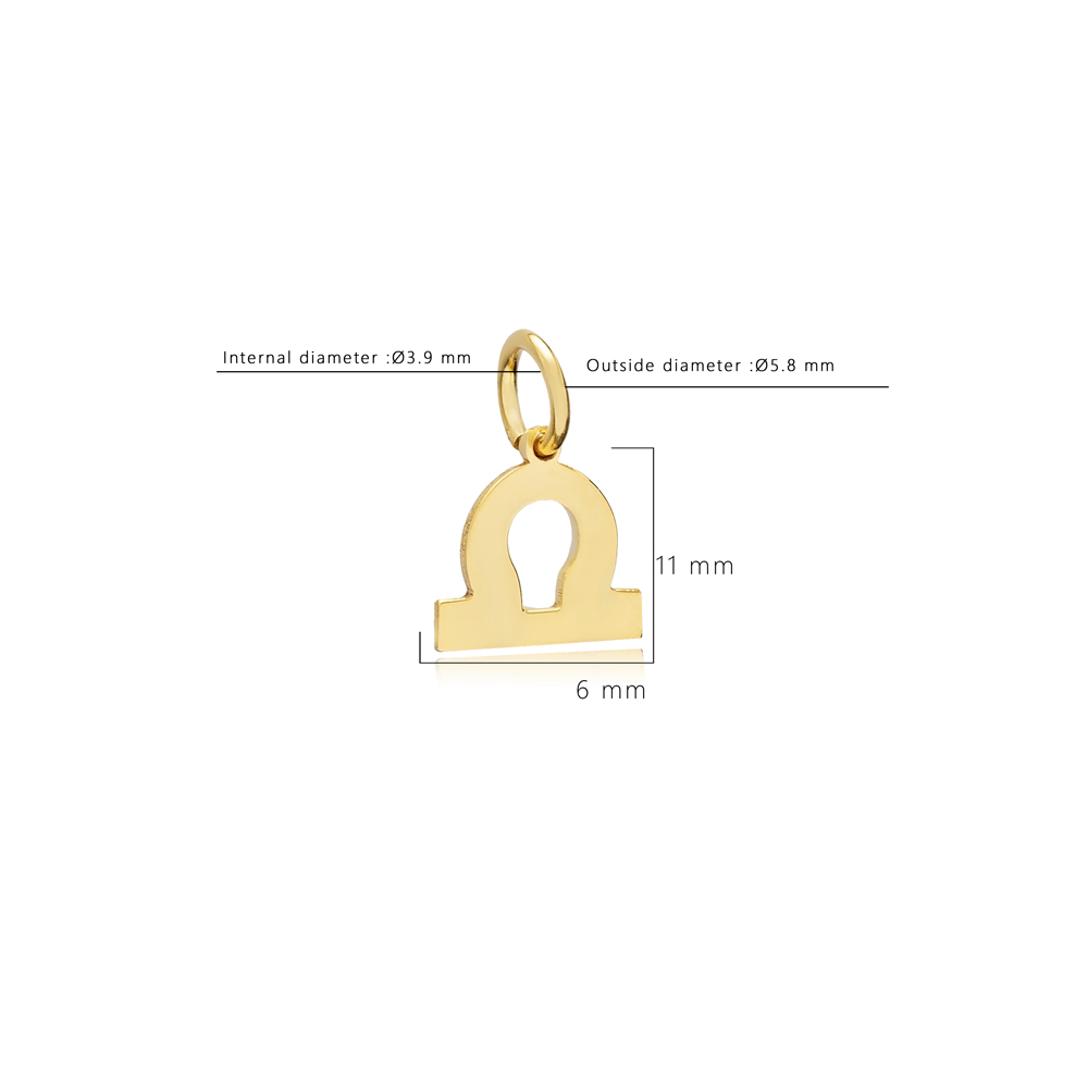 Libra Zodiac Sign Plain Horoscope Silver Charm