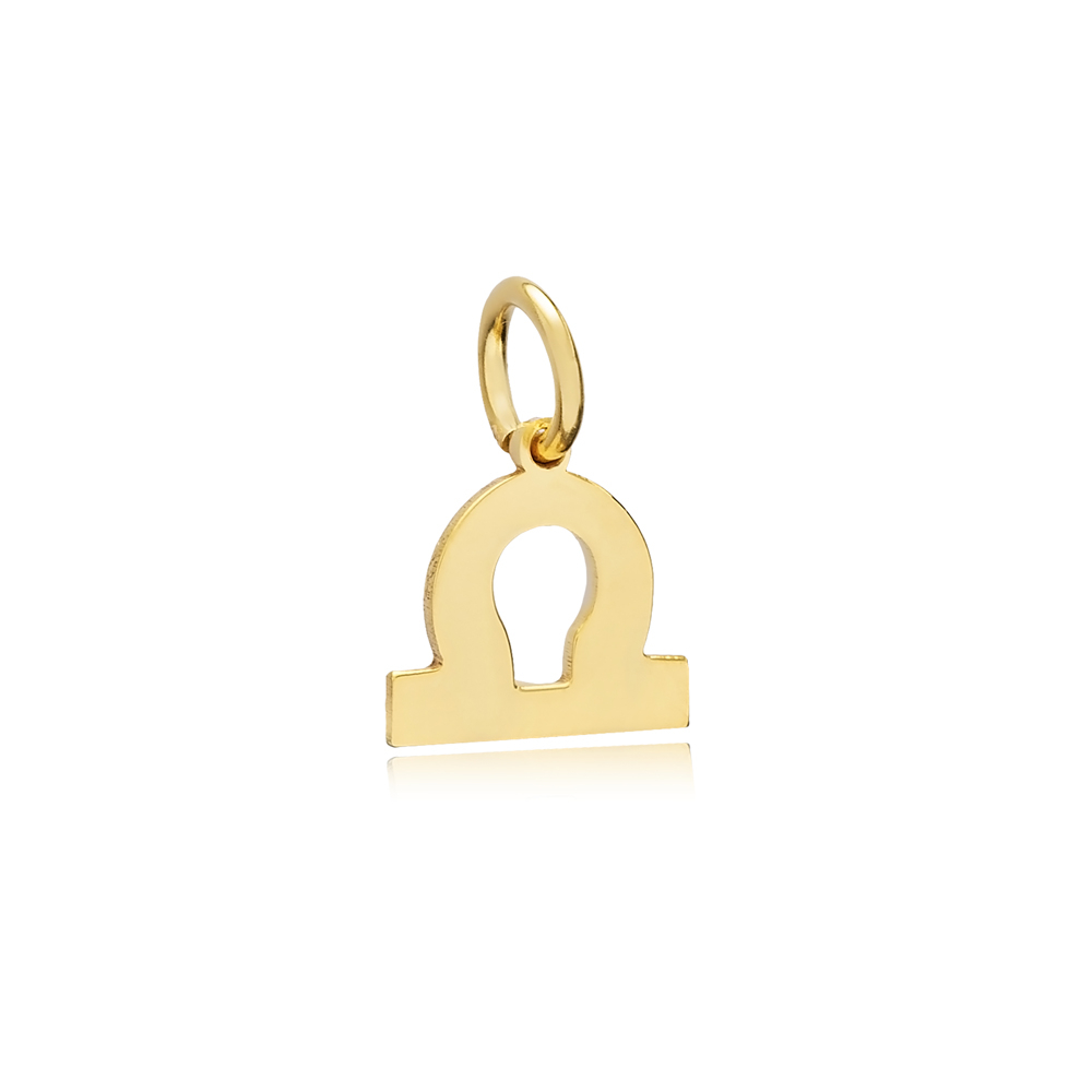 Libra Zodiac Sign Plain Horoscope Silver Charm