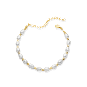 Basic Design Ball Freshwater Pearl Charm Bracelet