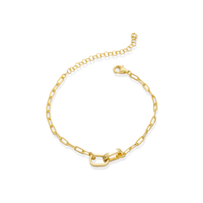 Elegant Chain Design Charm Silver Bracelet