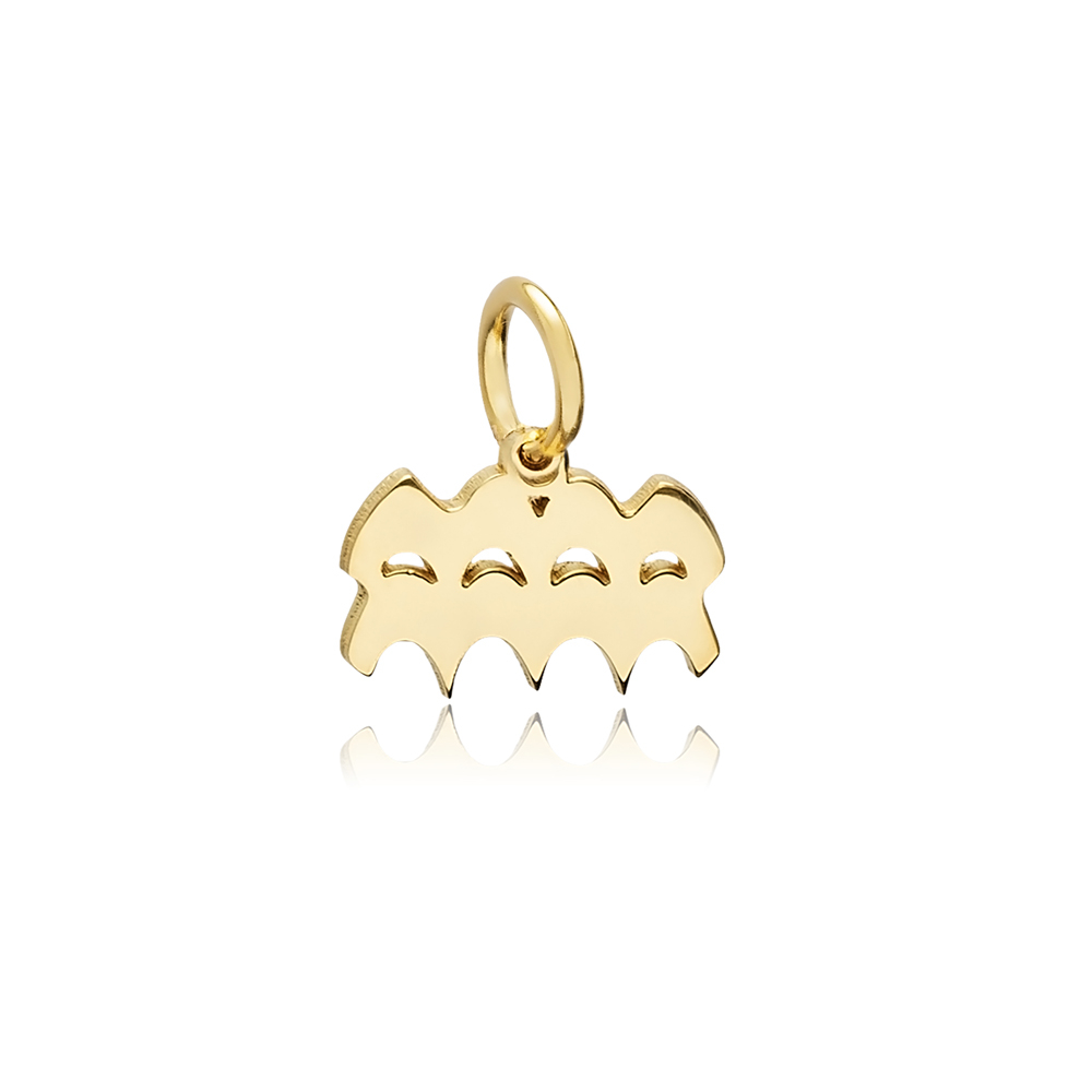 Aquarius Zodiac Sign Plain Horoscope Silver Charm