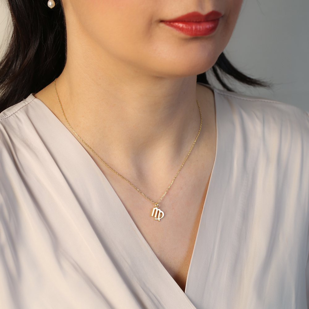 Virgo Zodiac Sign Plain Horoscope Silver Charm