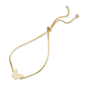 Plain Butterfly Handmade Silver Adjustable Bracelet