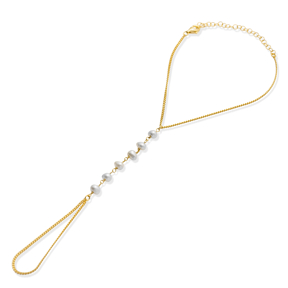 Pearl Design Gourmet Chain Silver Slave Bracelet
