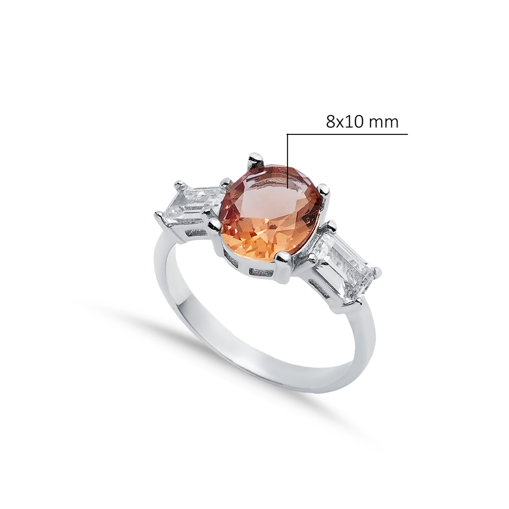8x10 mm Square Baguette CZ Zultanite Ring