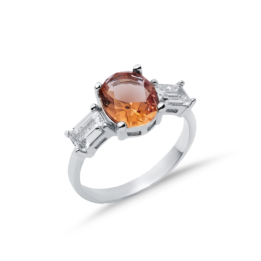 8x10 mm Square Baguette CZ Zultanite Ring