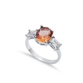 8x10 mm Oval Zultanite Baguette CZ Ring