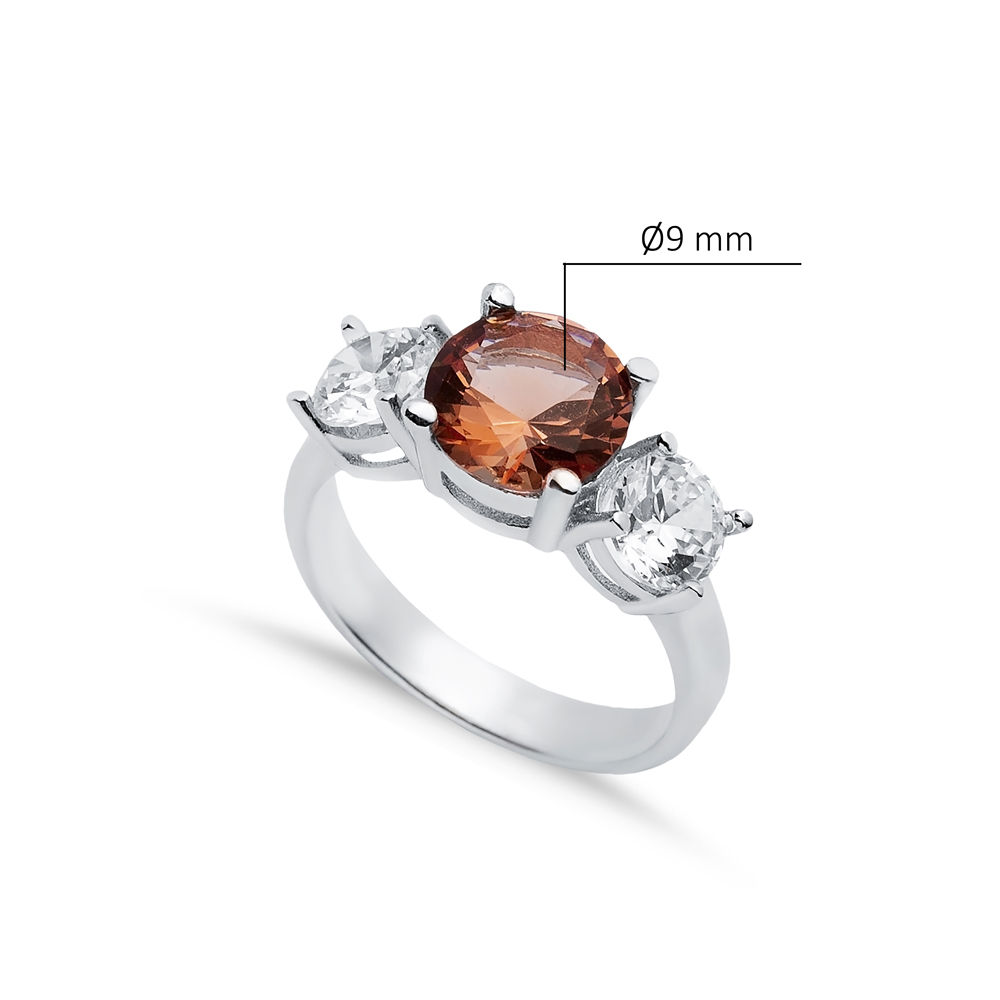 9mm Round Zultanite CZ Cluster Ring 925