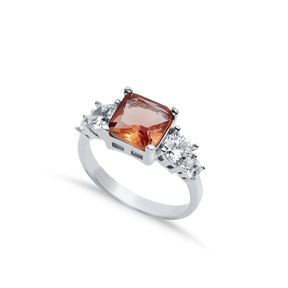 8x8 mm Rectangle Zultanite CZ Cluster Ring