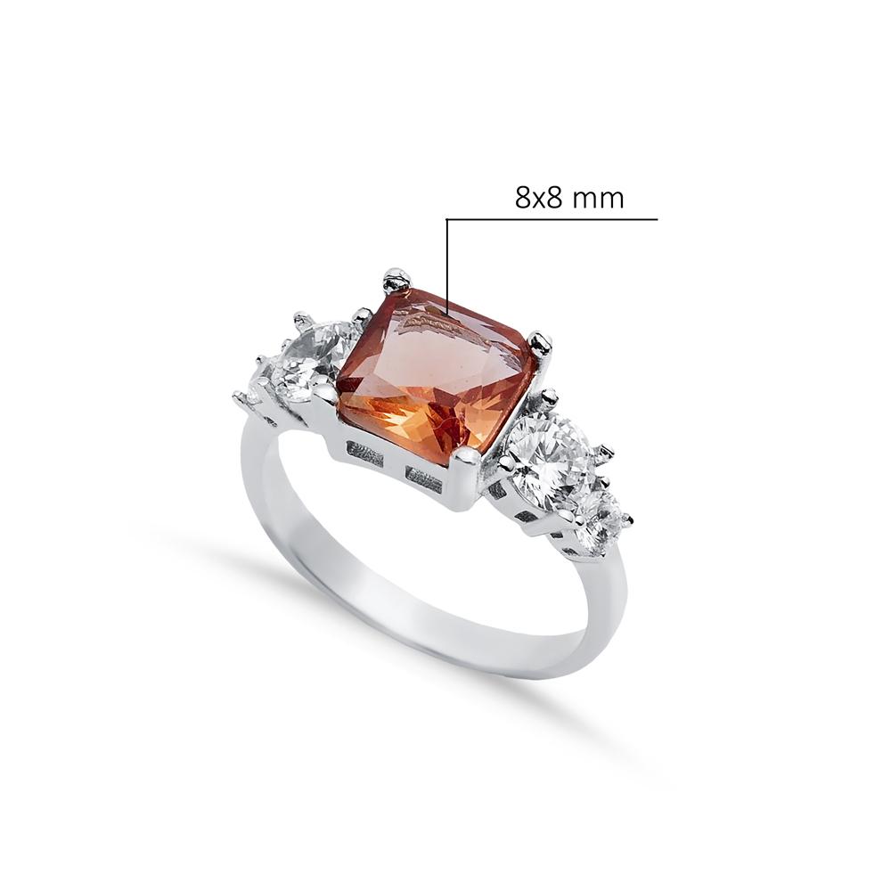 8x8 mm Rectangle Zultanite CZ Cluster Ring