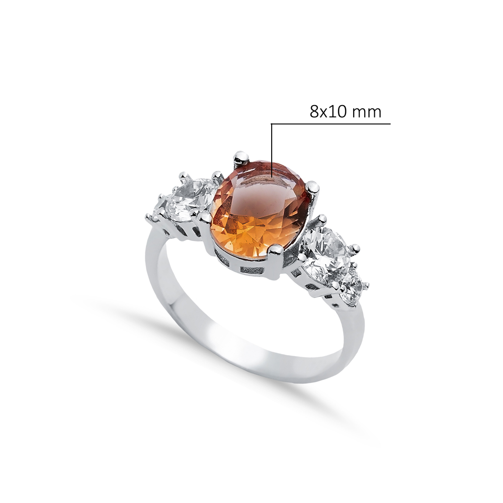 8x10 mm Cluster Ring Oval Zultanite CZ