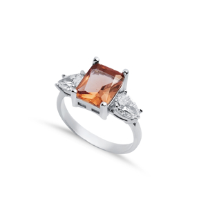 8x10 mm 925 Cluster Ring Rectangle Zultanite CZ