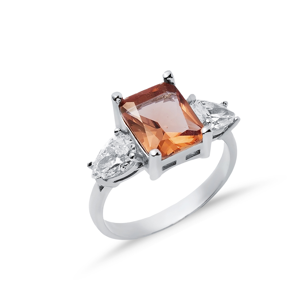 8x10 mm 925 Cluster Ring Rectangle Zultanite CZ