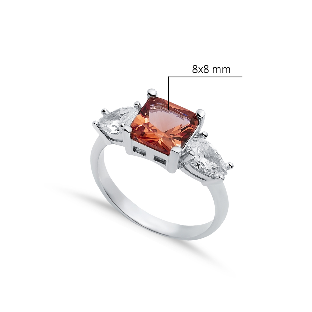 8x8 mm Square Zultanite CZ 925 Cluster Ring