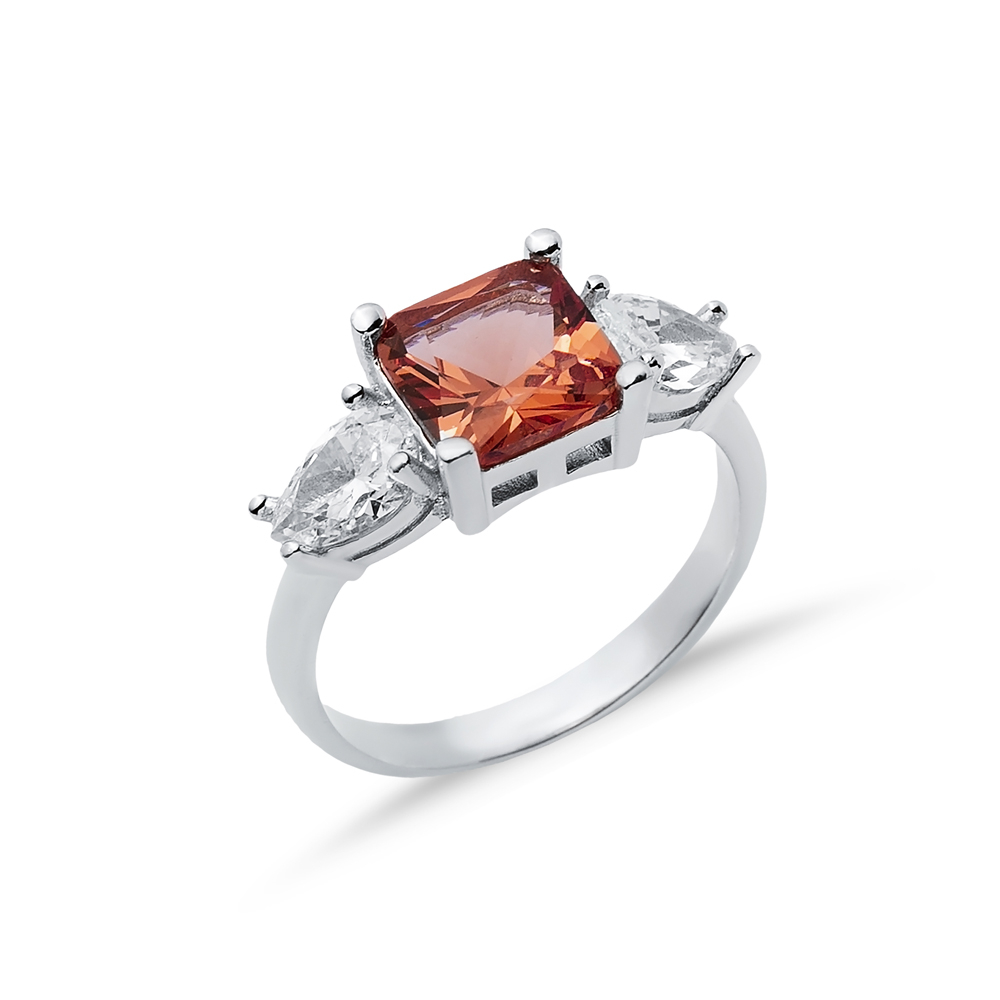 8x8 mm Square Zultanite CZ 925 Cluster Ring