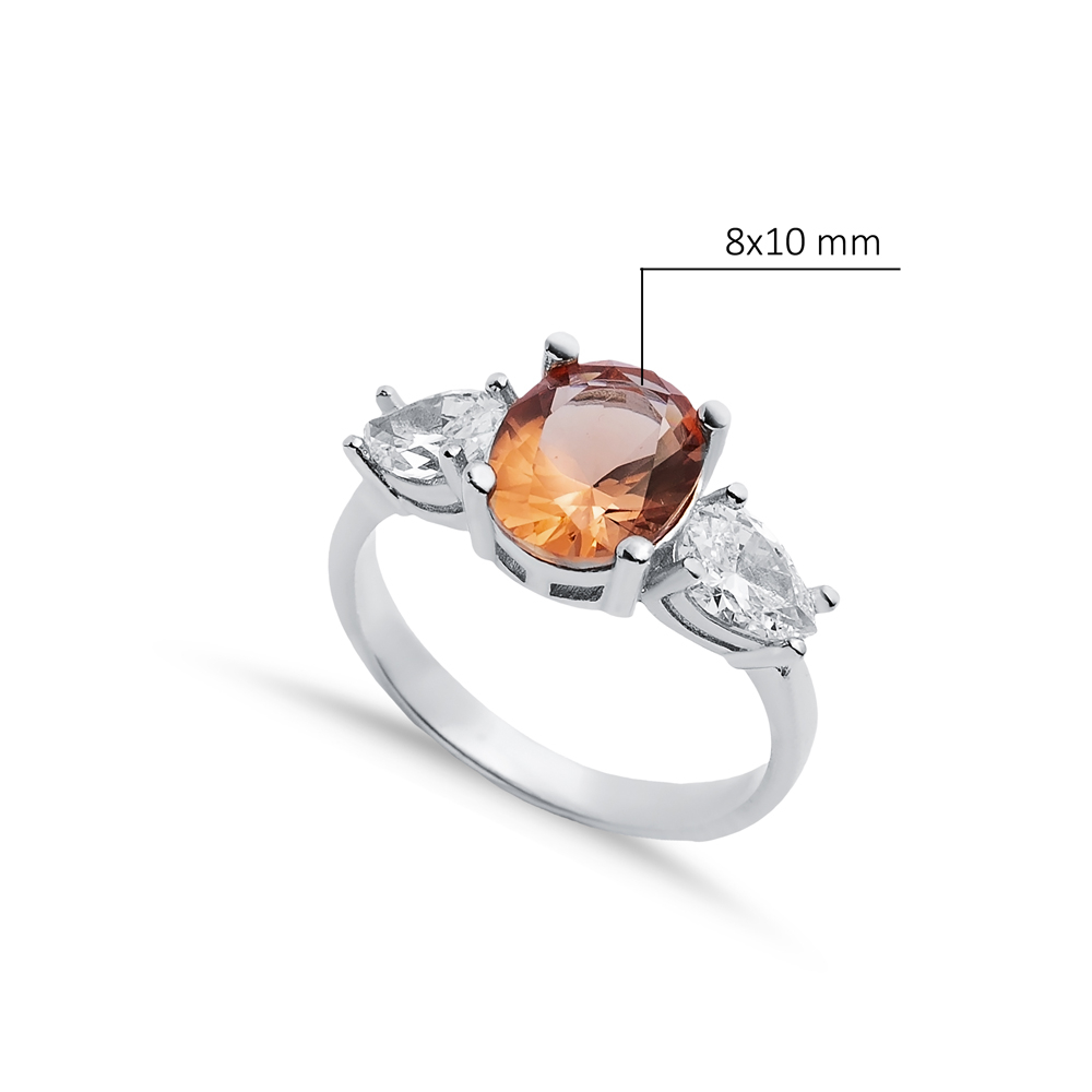 8x10 mm Oval Zultanite Cluster Ring CZ 925