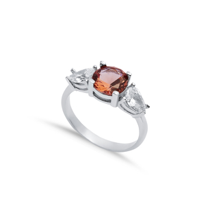 8mm  925 Cluster Ring Round Zultanite Pear CZ