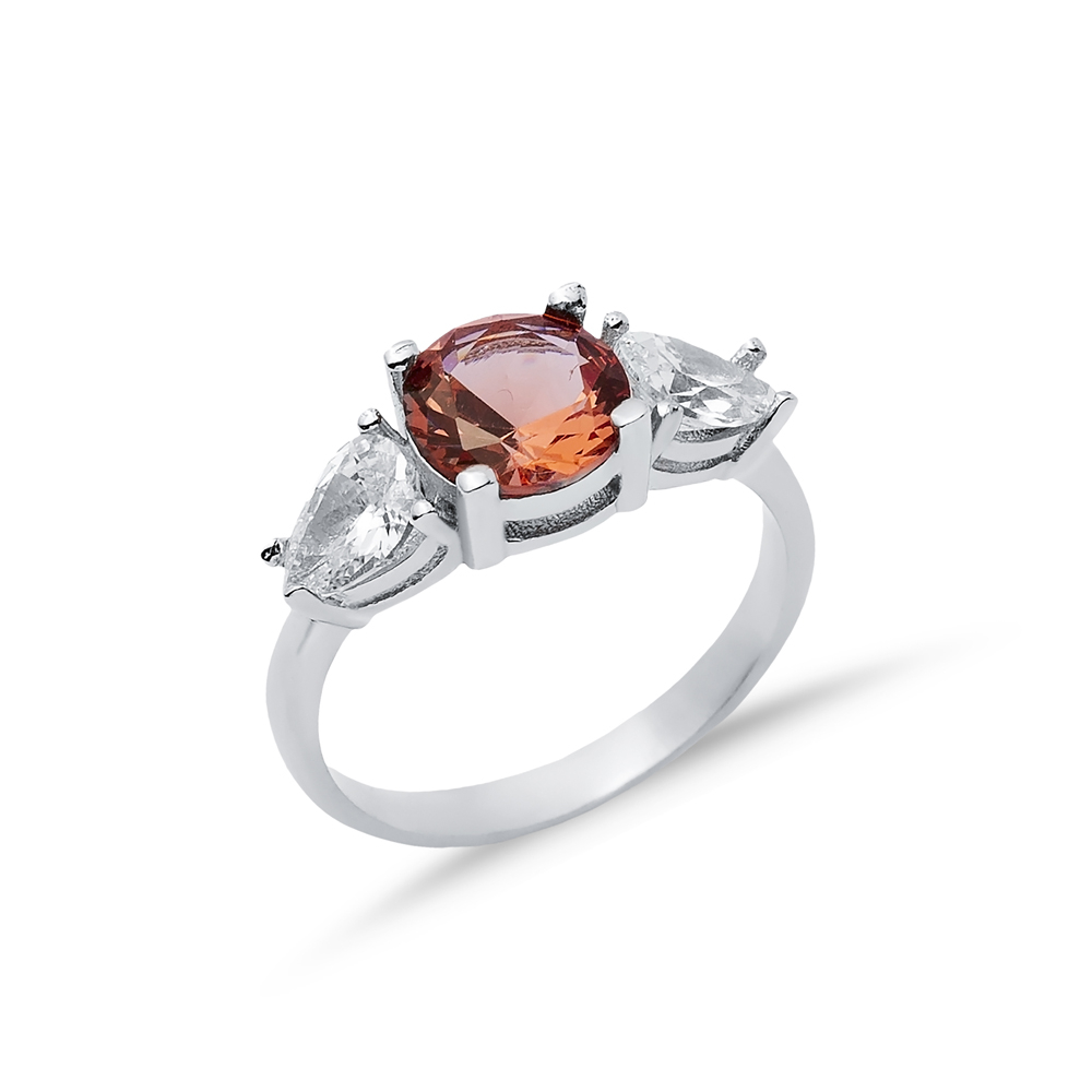 8mm  925 Cluster Ring Round Zultanite Pear CZ
