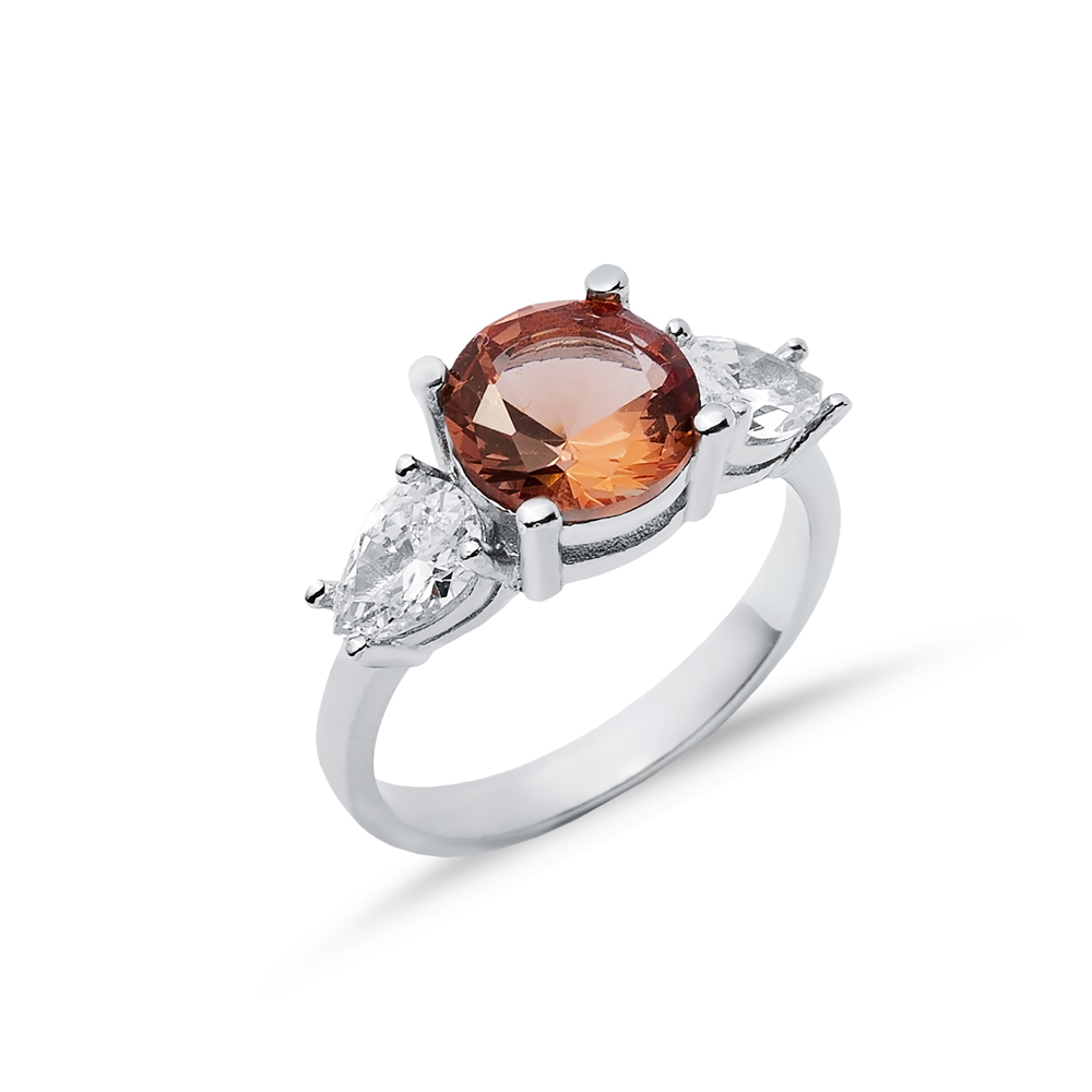 9 mm 925 Cluster Ring Pear CZ Round Zultanite