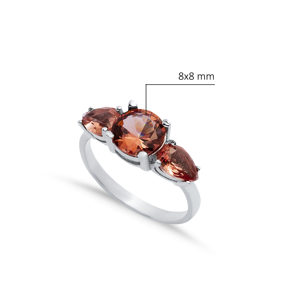 8x8 mm 925 Cluster Ring Round Zultanite