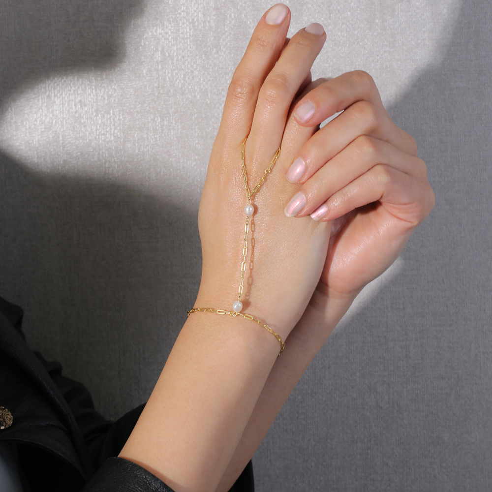 Pearl Design Wholesale Silver Slave Bracelet